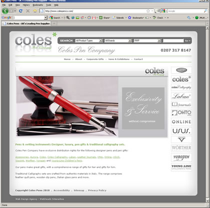 Coles Pen Company - CMS Website